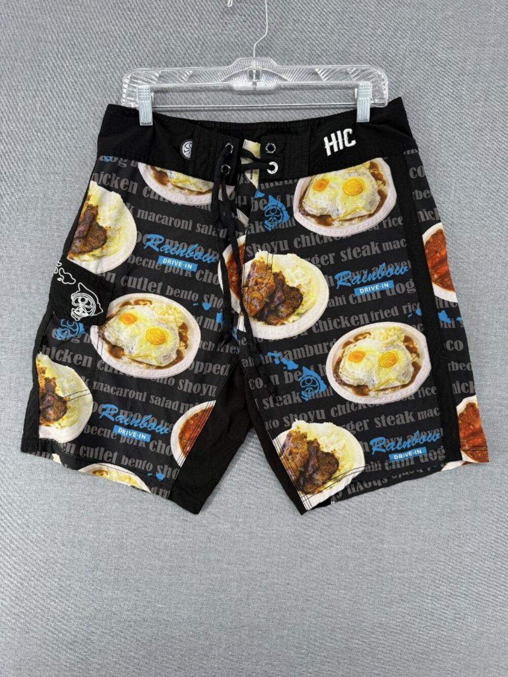 HIC Hawaii Island Creations Rainbow Drive Board Shorts Mens 32 9" Swim Trunks